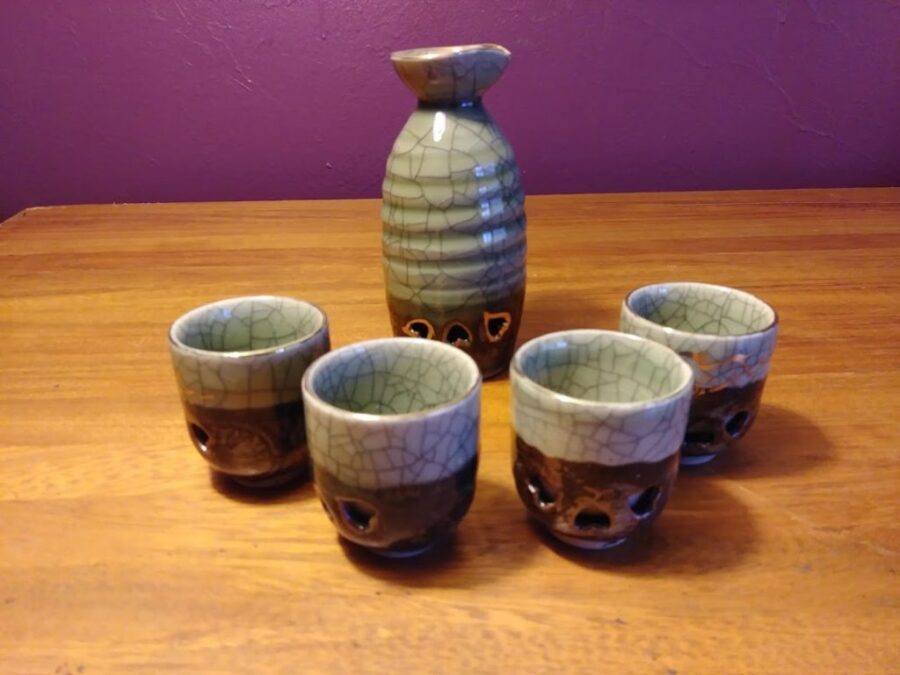 Vintage Somayaki Double Walled Saki Set