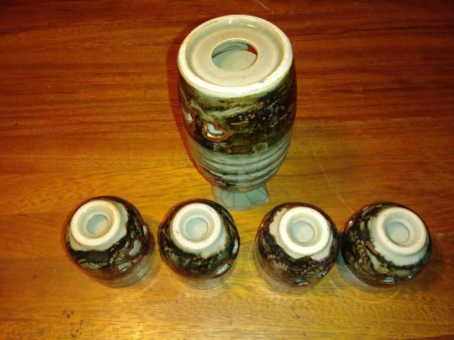 Vintage Somayaki Double Walled Saki Set