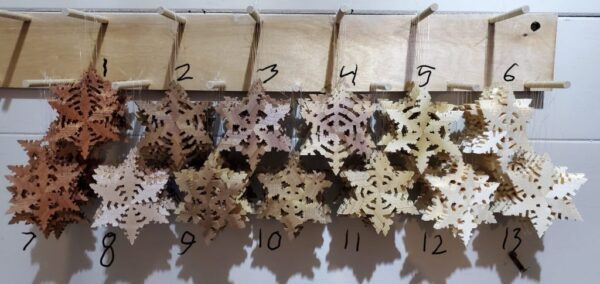 Wooden Snowflakes: Mahogany Variants